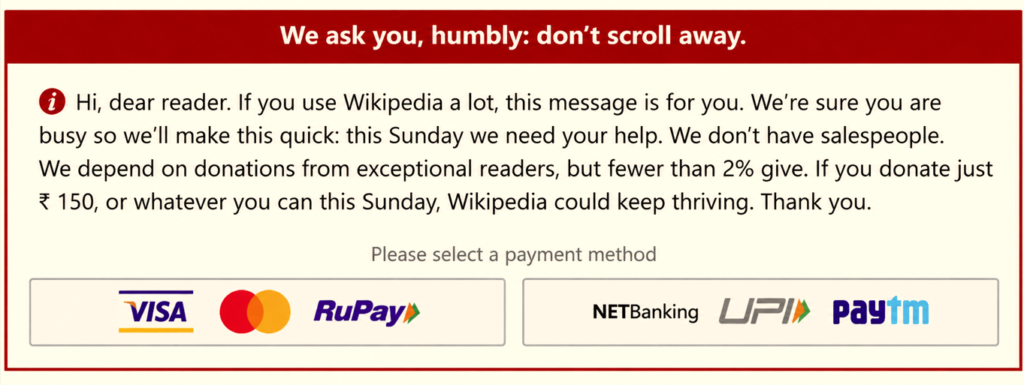 why is Wikipedia asking for money?